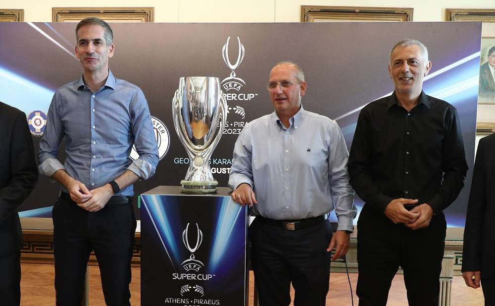 Read more about the article UEFA Super Cup 2023: Οικονόμου, Μώραλης, Μπακογιάννης συμφώνησαν πως ο τελικός στο Καραϊσκάκη θα δώσει ώθηση στην Ελλάδα